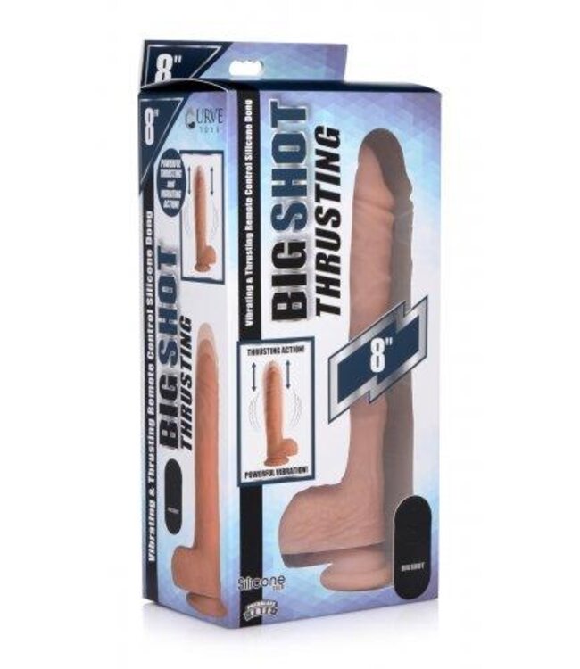 Vibrerende & Stotende Realistische XL Dildo met Zuignap en Ballen -16.5 cm