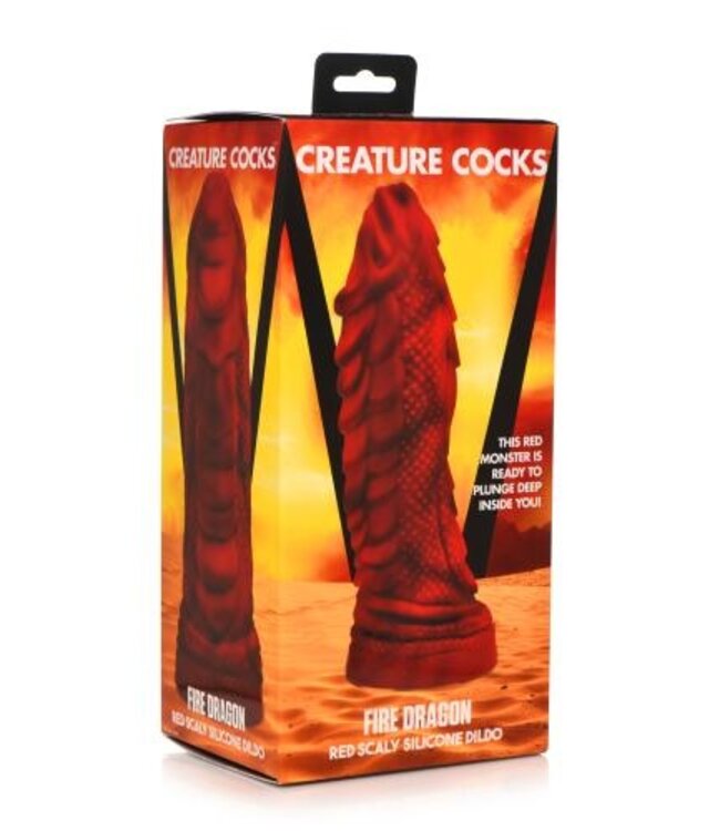 Fire Dragon Red Scaly Dildo
