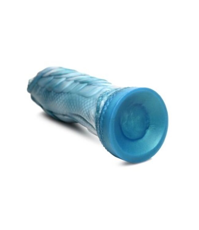 Zeeslang Geschubde Dildo - Blauw