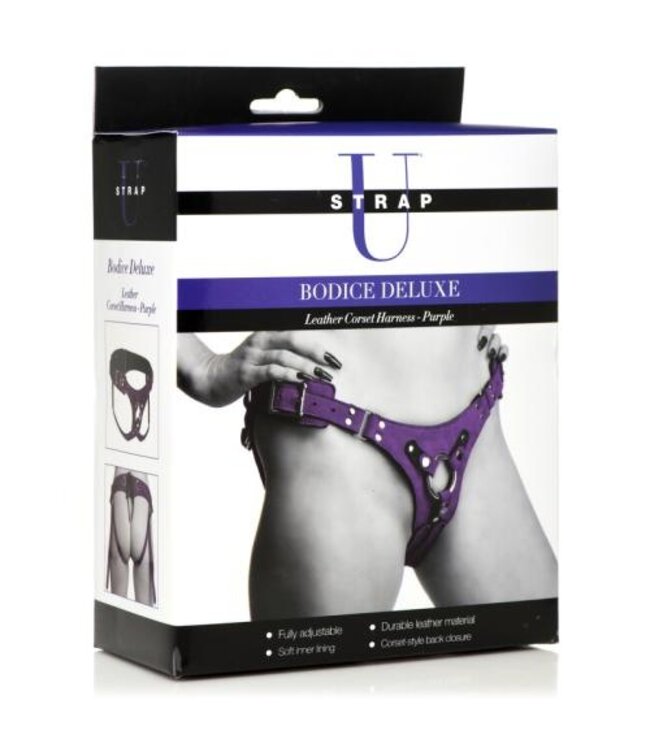 Korset Deluxe Leren Strap On - Paars