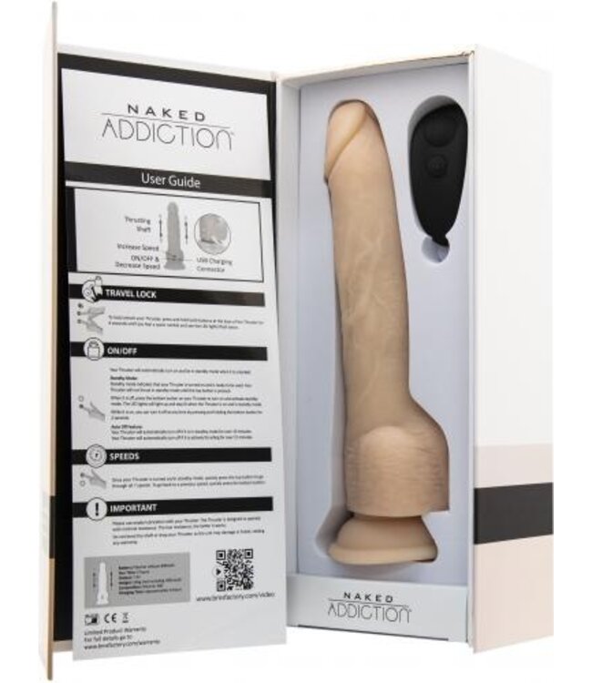 Naked Addiction - Realistische Stotende Dildo met Afstandsbediening - 23 cm