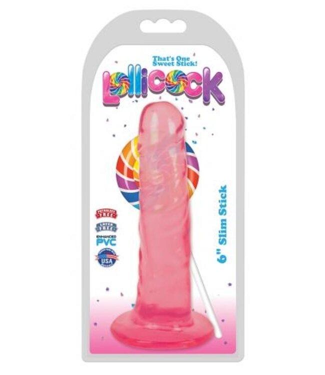 Lollicock - Dildo Slim Stick -  Cherry Ice - 15.2 cm