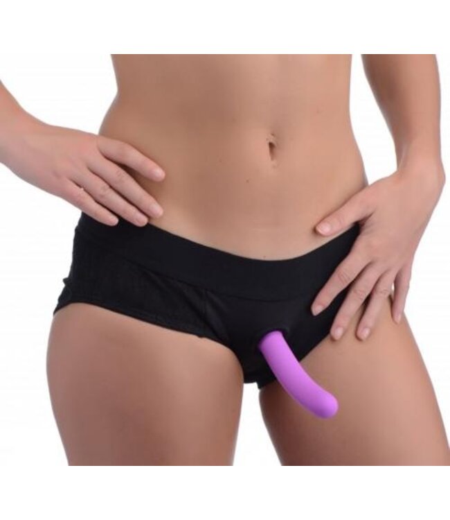 Envy Kanten Strap-On Harnas Met Dildo - Zwart
