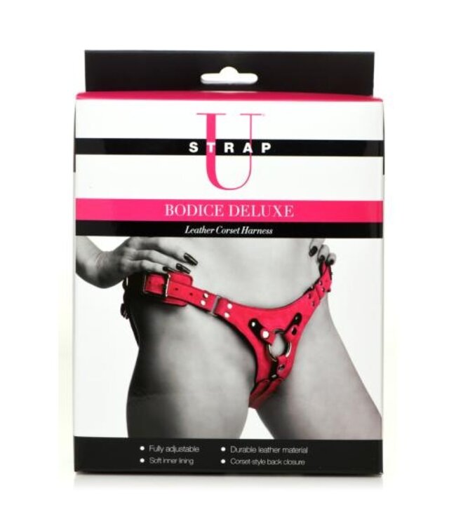 Korset Deluxe Leren Strap On - Roze