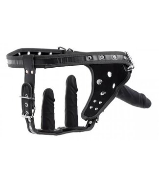 Strict Double Penetration Strap On Harnas - Zwart