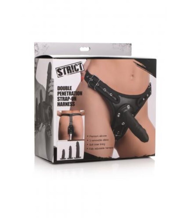 Double Penetration Strap On Harnas - Zwart