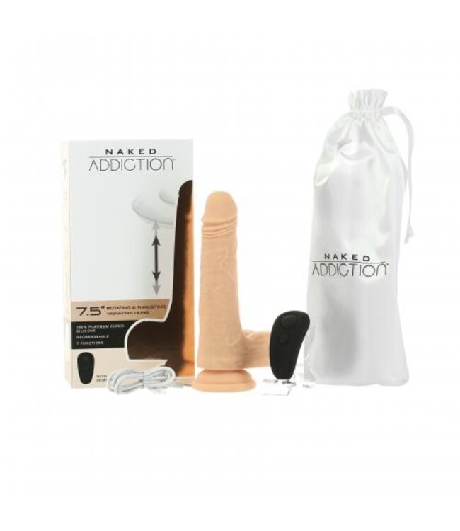 Naked Addiction - Realistische Roterende En Stotende Dildo Met Afstandsbediening - 19 cm