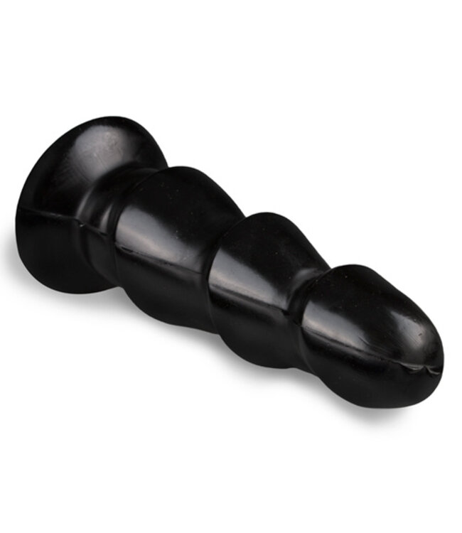 Zwarte Anaal Dildo Met Ribbels