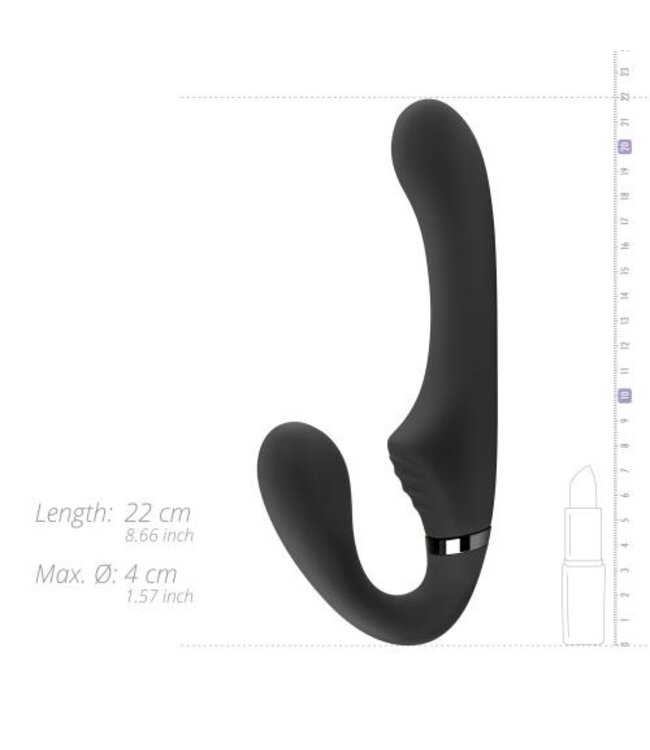 No-Parts - Avery Strapless Strapon Vibrerende Dildo 22 cm - Zwart
