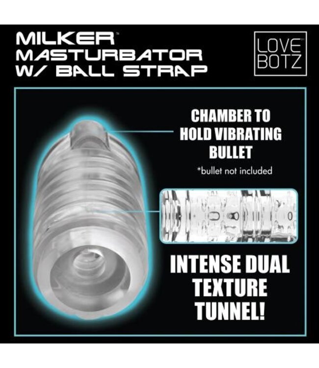 Milker TPE Masturbator met Ball Strap