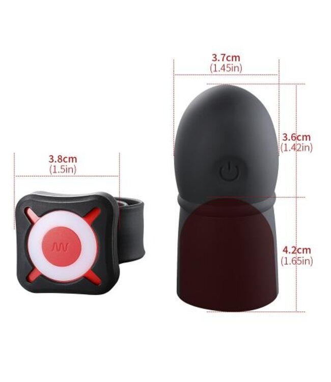 OTOUCH - Super Striker Verlengende Penis Sleeve Met Vibraties - Zwart