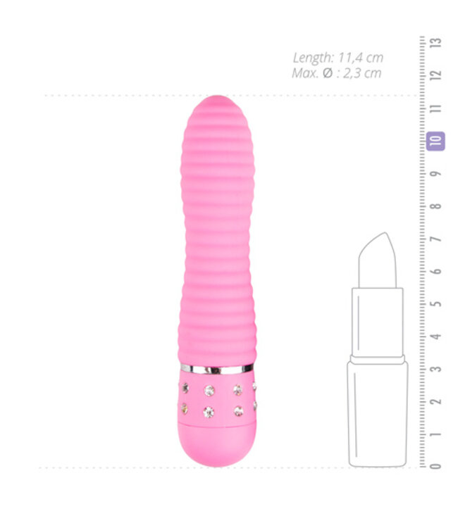 Mini Vibrator Geribbeld - Roze
