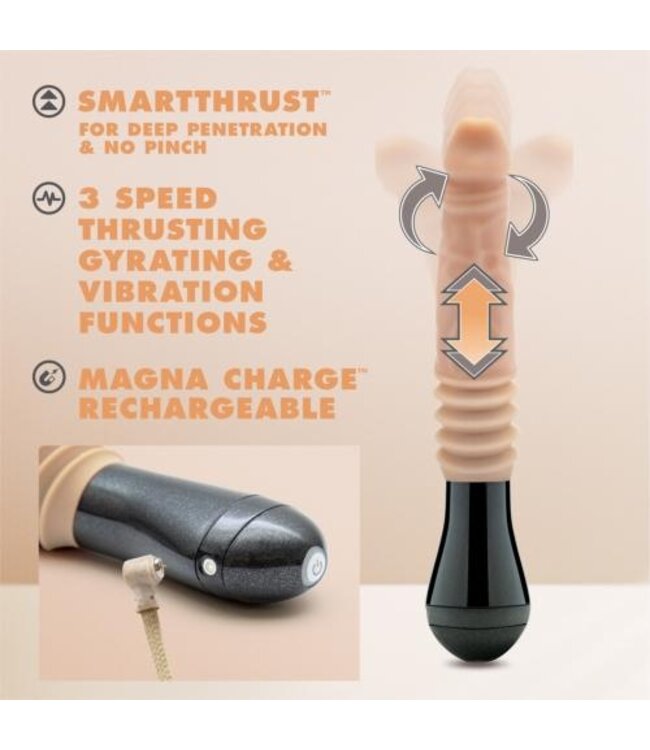 Dr. Skin Silicone - Dr. Knight - Stotende en Vibrerende Dildo - Beige