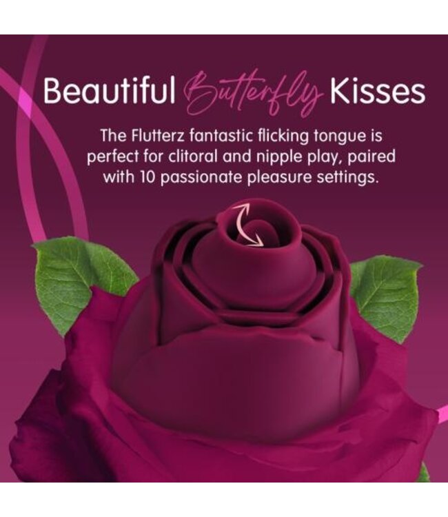 Skins Rose Buddies - The Rose Flutterz Vibrator - Wijnrood