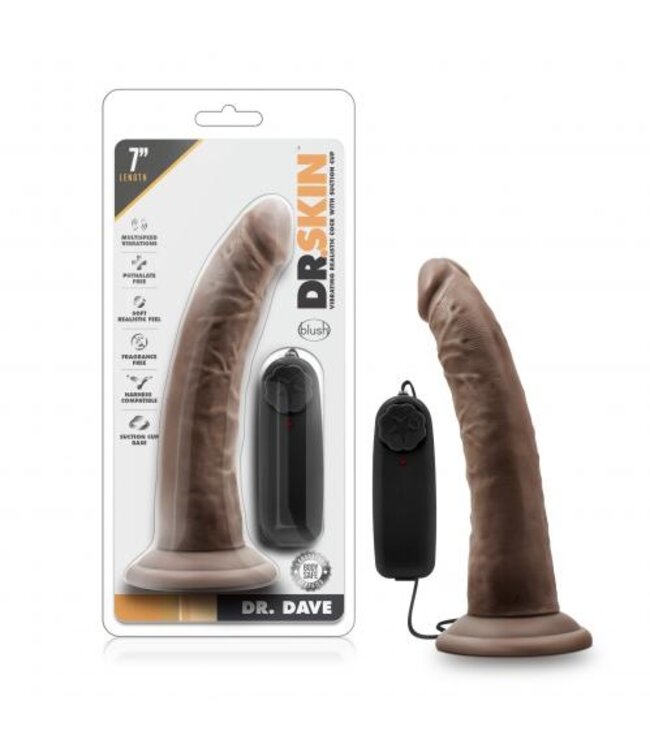 Dr. Skin - Dr. Dave Vibrator Met Zuignap - Chocolate