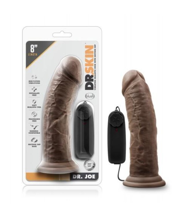 Dr. Skin - Dr. Joe Vibrator Met Zuignap 20 cm - Chocolate