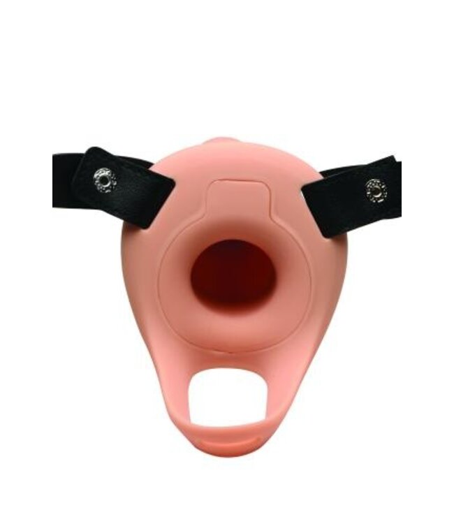 Realistische Vibrerende Siliconen Penis Sleeve - Beige