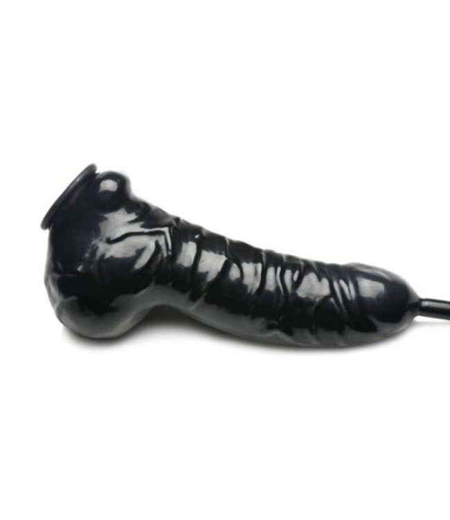 Guzzler Realistische Latex Penis Sleeve Met Slang - Zwart