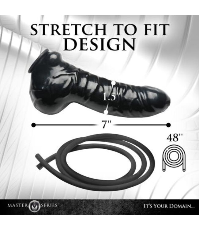 Guzzler Realistische Latex Penis Sleeve Met Slang - Zwart