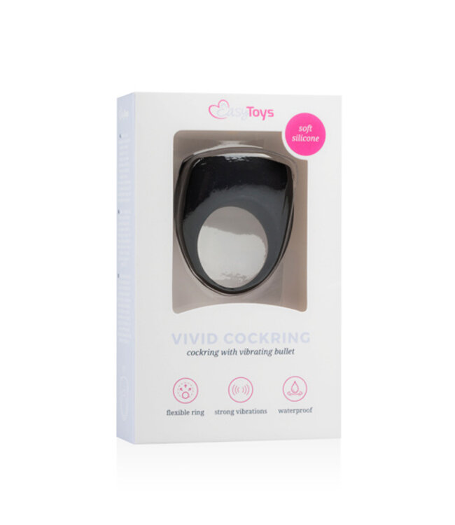 Vivid Cockring Met Mini Bullet - Zwart