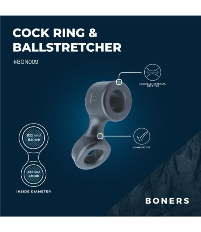 Boners Cockring En Ballstretcher - Grijs