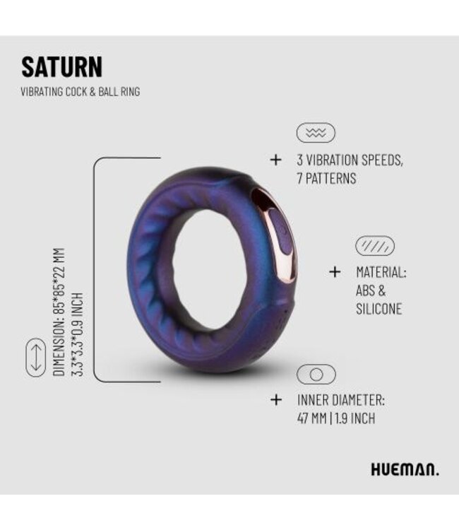 Hueman - Saturn Vibrerende Cock/Ball Ring