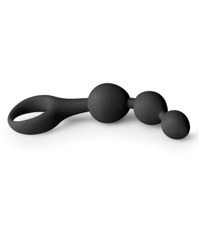 Siliconen anale kralen dildo - zwart