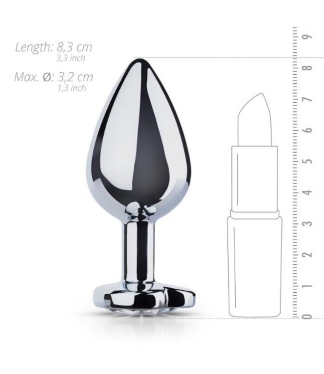Metalen buttplug met hartje - zilverkleurig