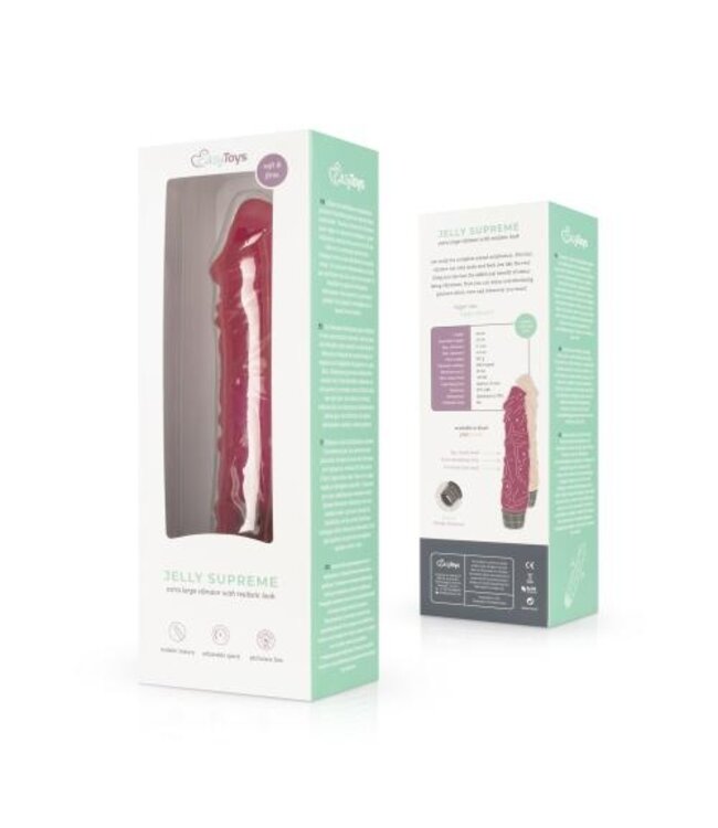Jelly Supreme - Realistische Vibrator - Roze/Glitters