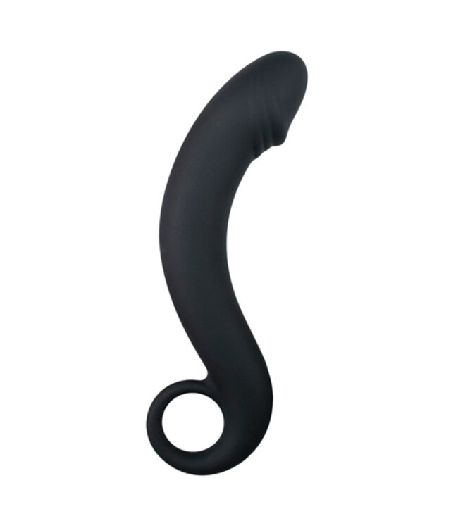 Zwarte siliconen prostaat dildo