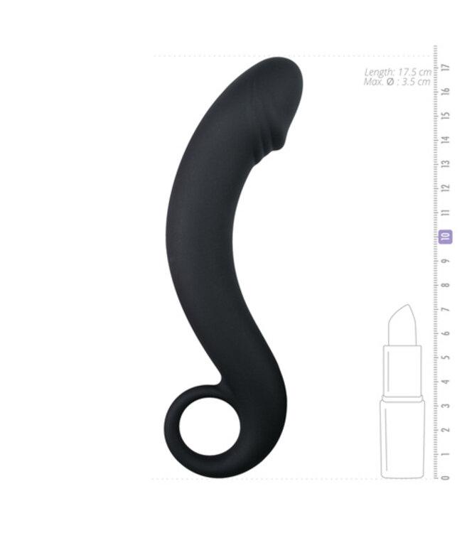 Zwarte siliconen prostaat dildo