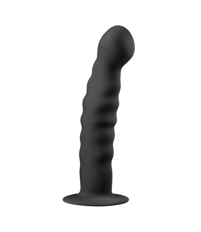Siliconen dildo met zuignap - zwart