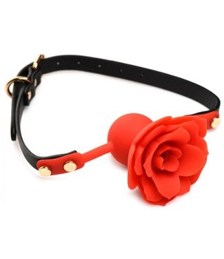 Master Series Blossom Siliconen Roos Gag - Rood