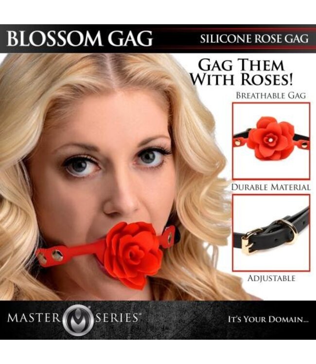 Blossom Siliconen Roos Gag - Rood