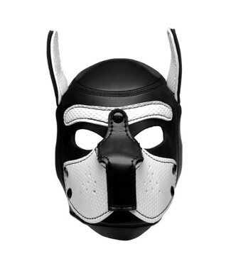 Master Series Spike Puppy BDSM Hood - Zwart/Wit