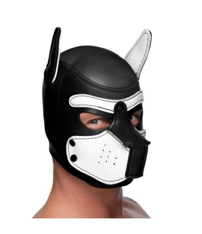 Spike Puppy BDSM Hood - Zwart/Wit