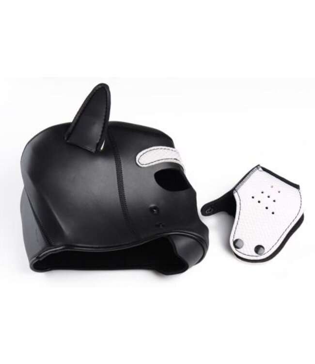Spike Puppy BDSM Hood - Zwart/Wit