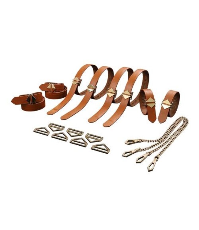 LOCKINK - 8-Bondage-Riemen Restrain Set - bruin