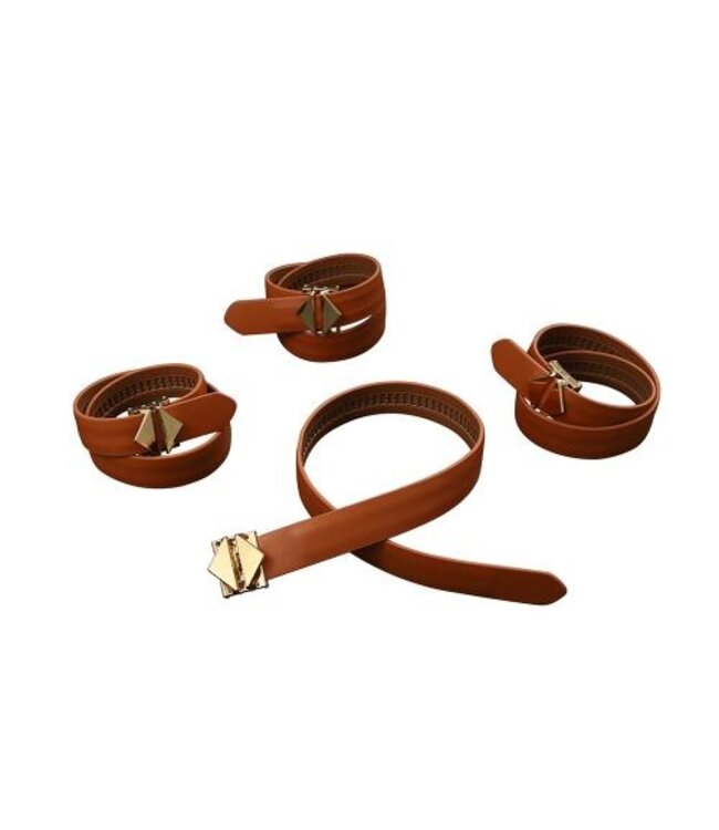 LOCKINK - 8-Bondage-Riemen Restrain Set - bruin