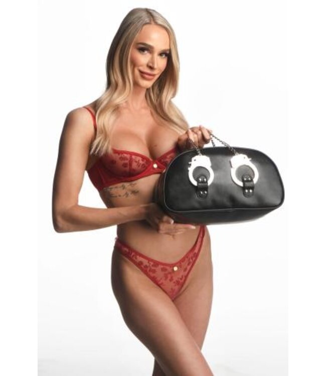 Bondage Reistas Met Handboeien - Zwart