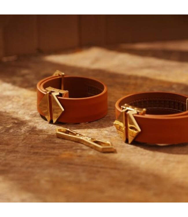 LOCKINK - Enkel- en enkelboeien Set - bruin