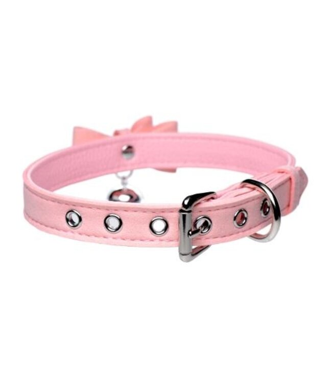 Golden Kitty Collar Met Kattenbelletje - Roze