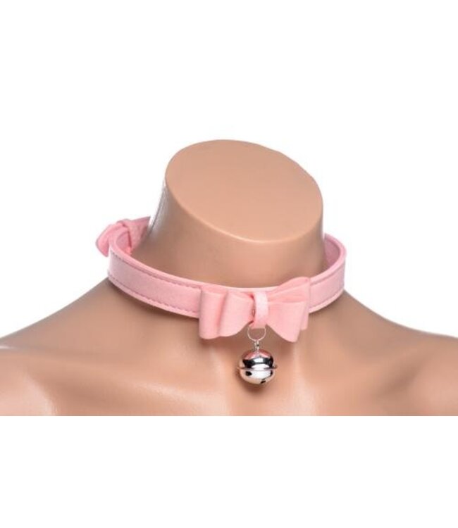 Golden Kitty Collar Met Kattenbelletje - Roze