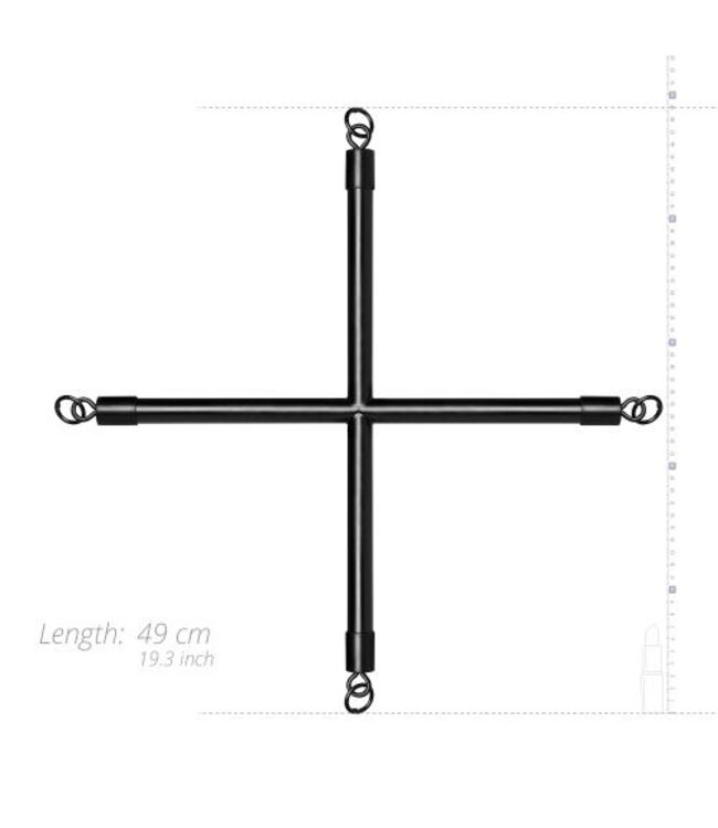 Hog Tie Cross Stang Met Boeien - Zwart