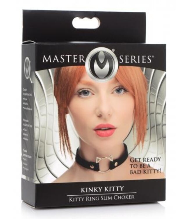 Kinky Kitty Ring Slim Choker - Zwart
