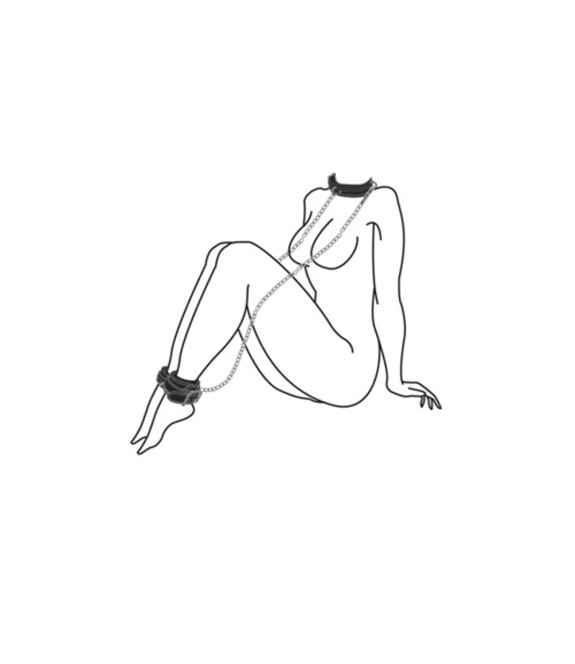 Kunstleren halsband met enkelboeien