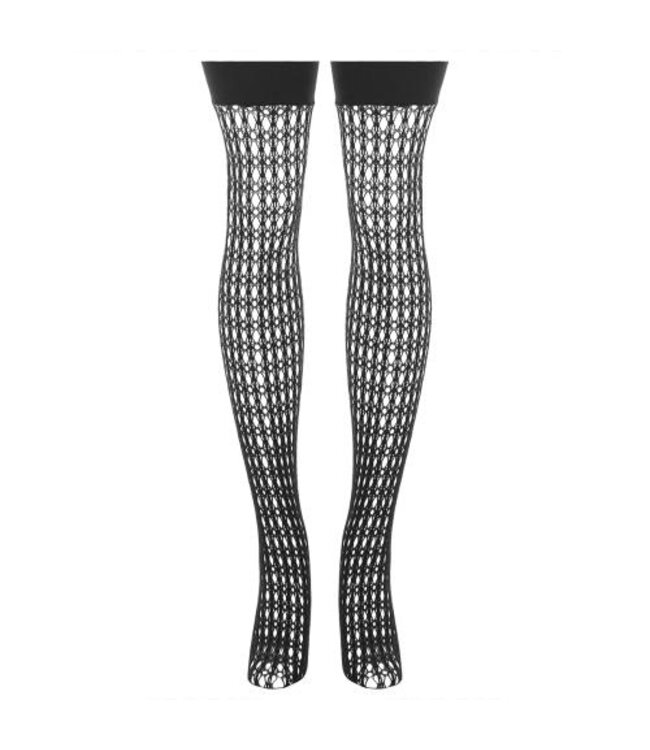 Quarter Crochet Visnet Kousen - Zwart