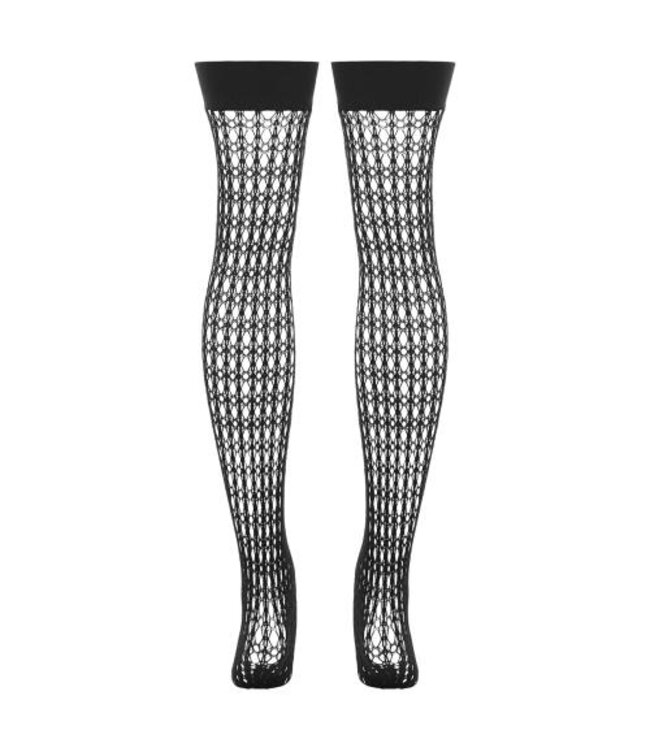 Quarter Crochet Visnet Kousen - Zwart