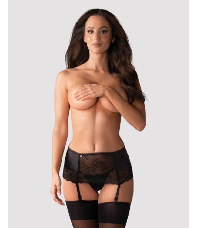 Miamor Jarretel Gordel Met String - Zwart