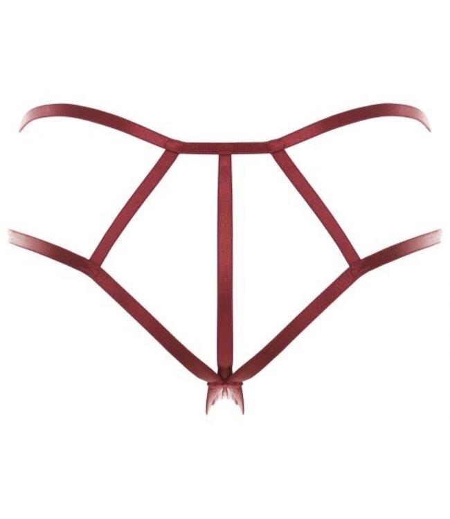 I Like It Rough String Met Open Kruisje - Burgundy